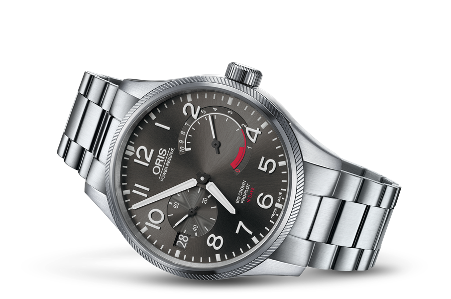 ORIS  Мужские швейцарские часы, механика с ручным заводом, резерв хода 10 дней, сталь, 44 мм